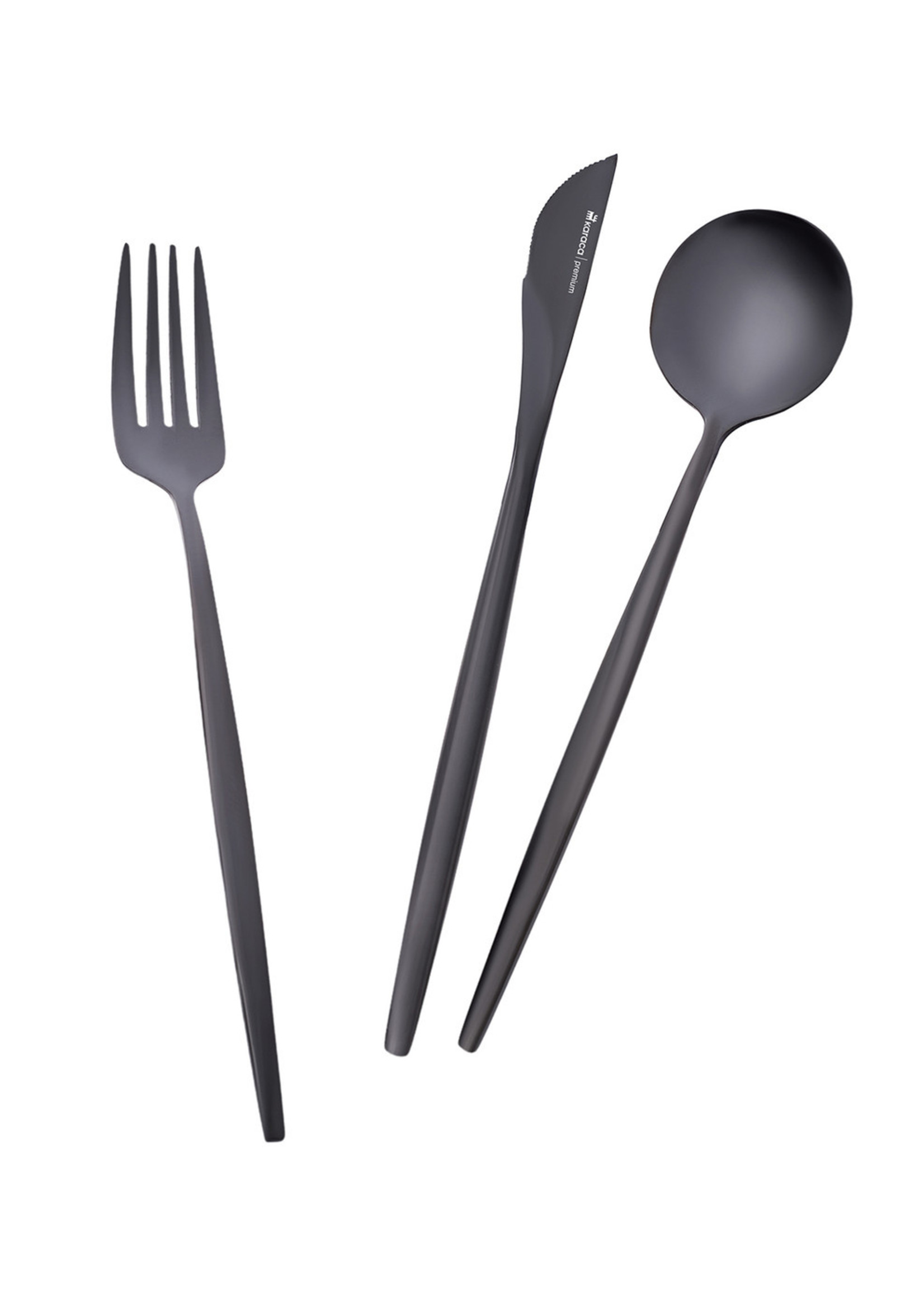Karaca Orion Shiny Black 30 Pcs Cutlery Set for 6 Persons