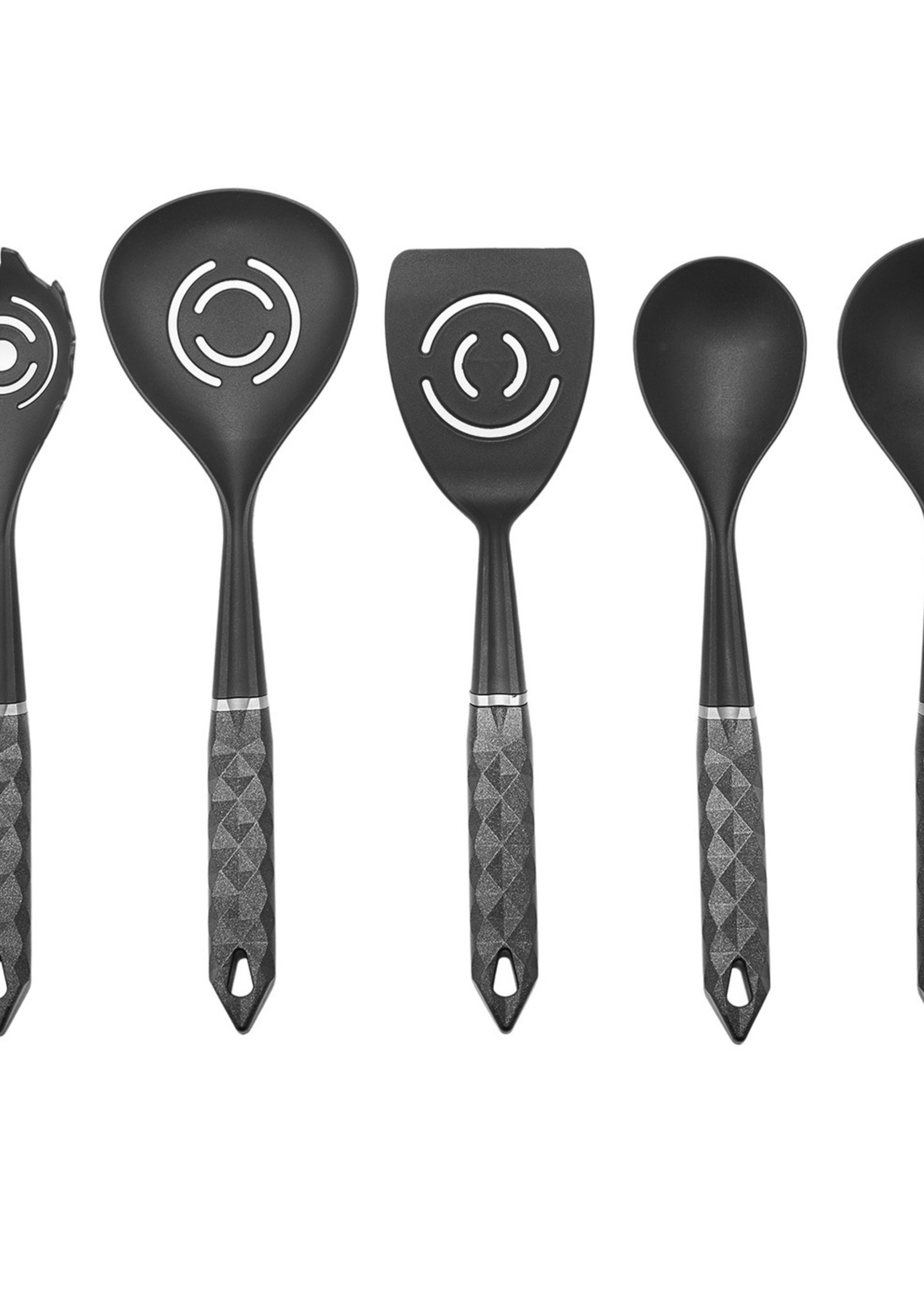 Karaca Diamond Gray 6 Pcs Serving Set with Stand