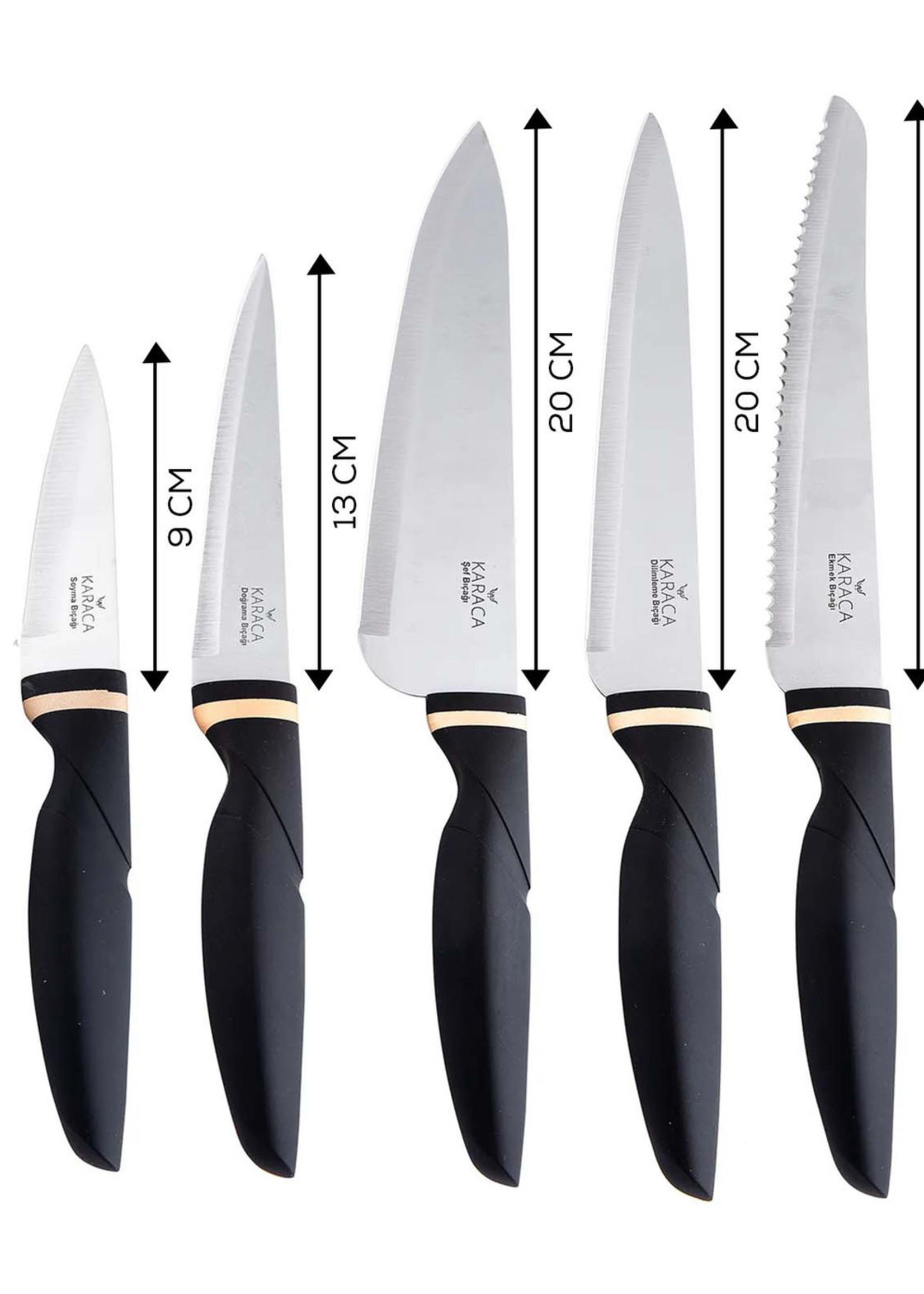 Karaca Proofcut 6 Piece Black Knife Set