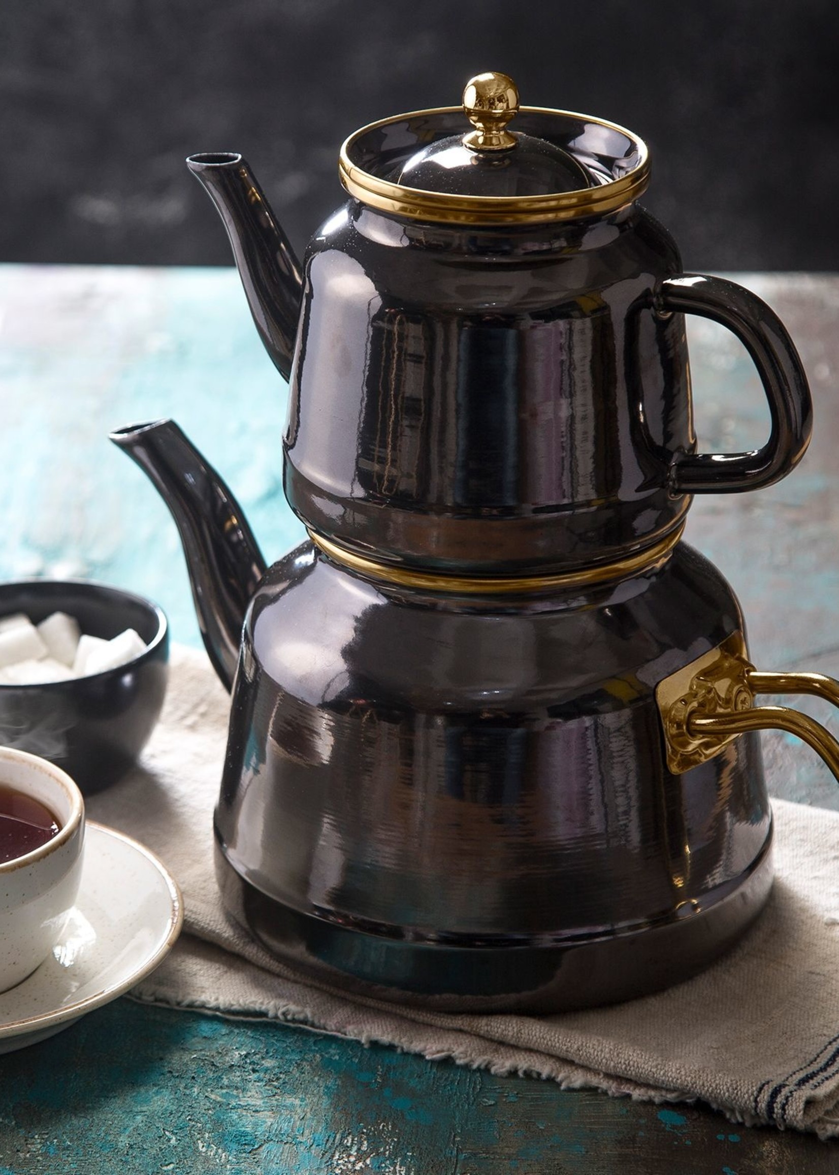 Karaca Troy Teapot Set Black
