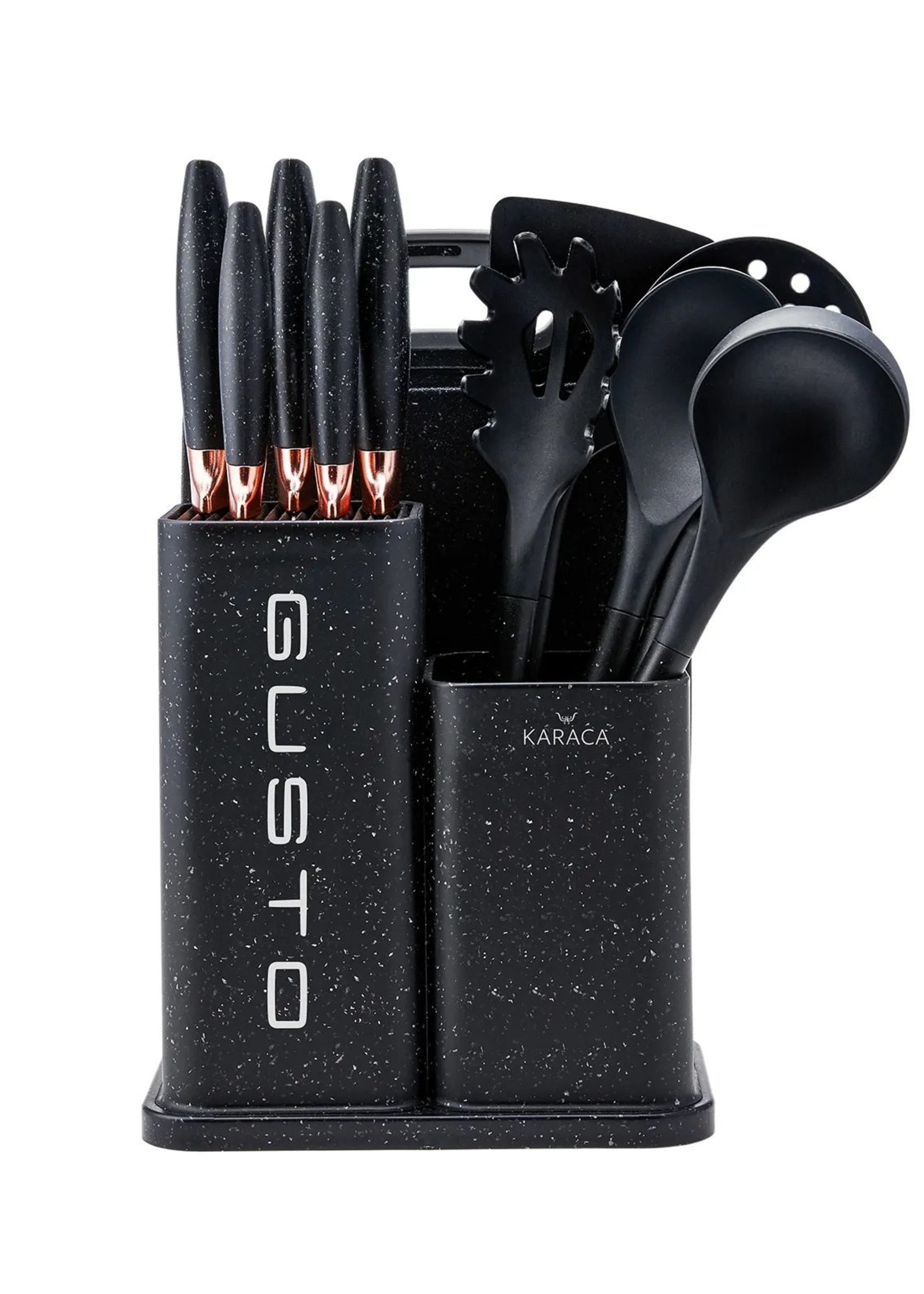Karaca Gusto Black 12 Piece Knife/Cutting Board Set