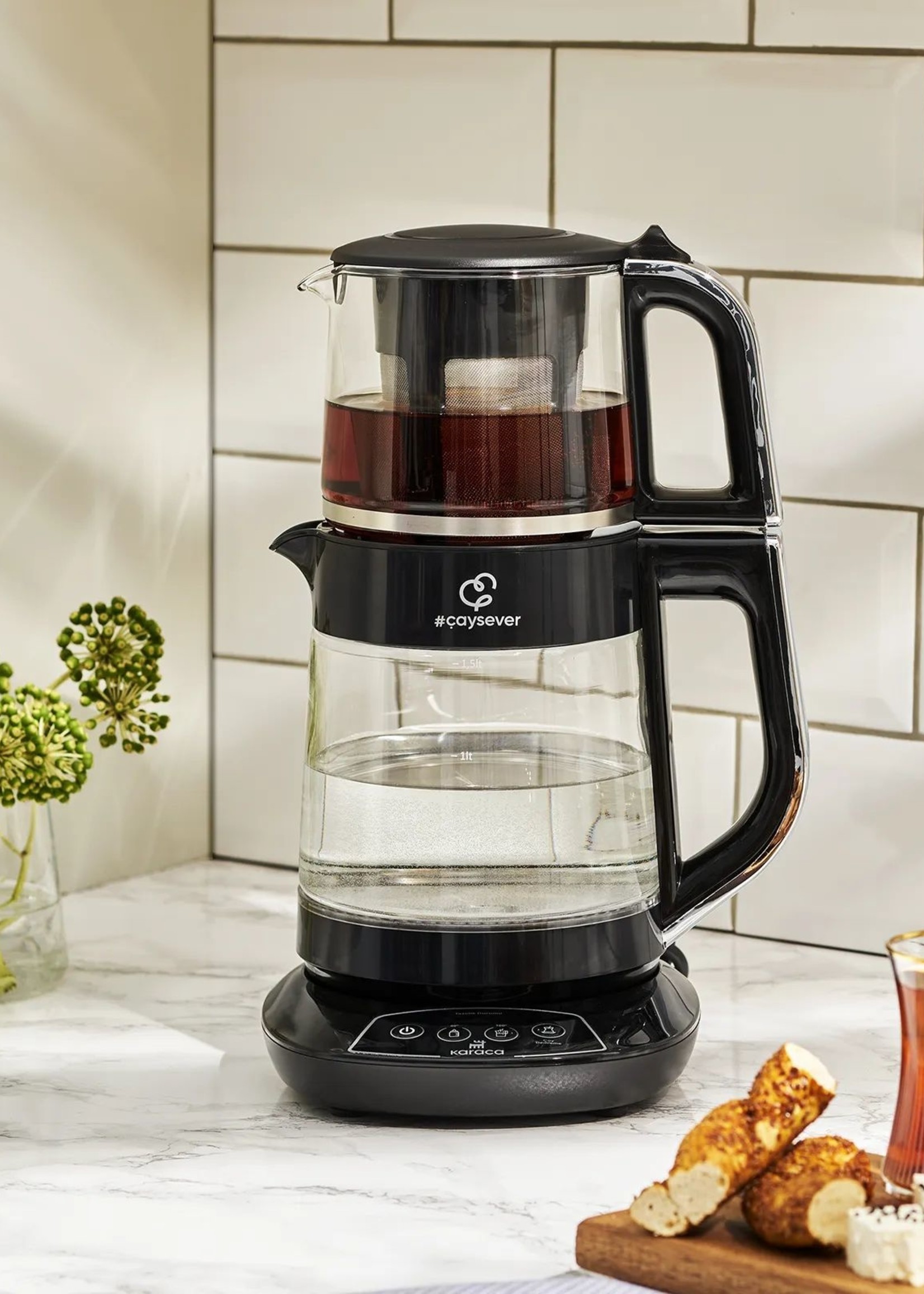 Karaca Çaysever Talking Tea Maker Chrome