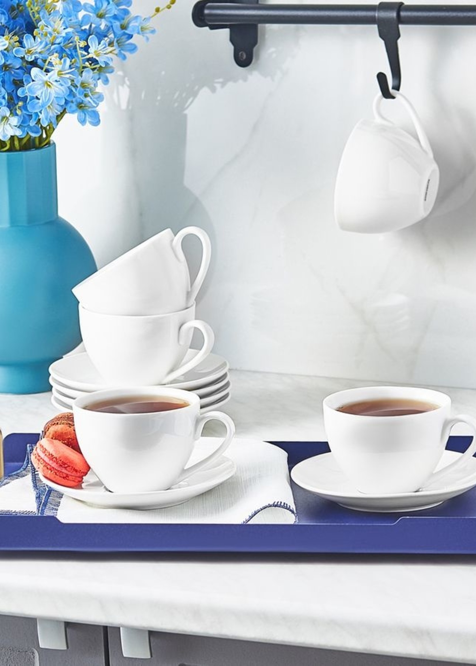 Karaca Set of 6 White Tea Cups