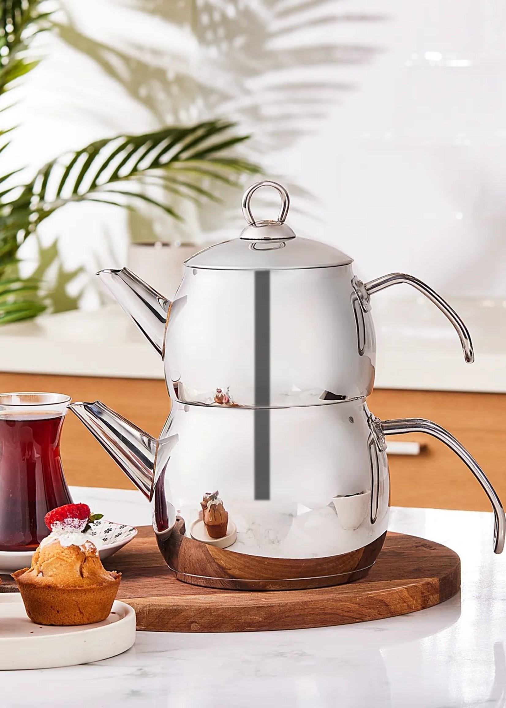Karaca Belinay Midi Metal Teapot Set