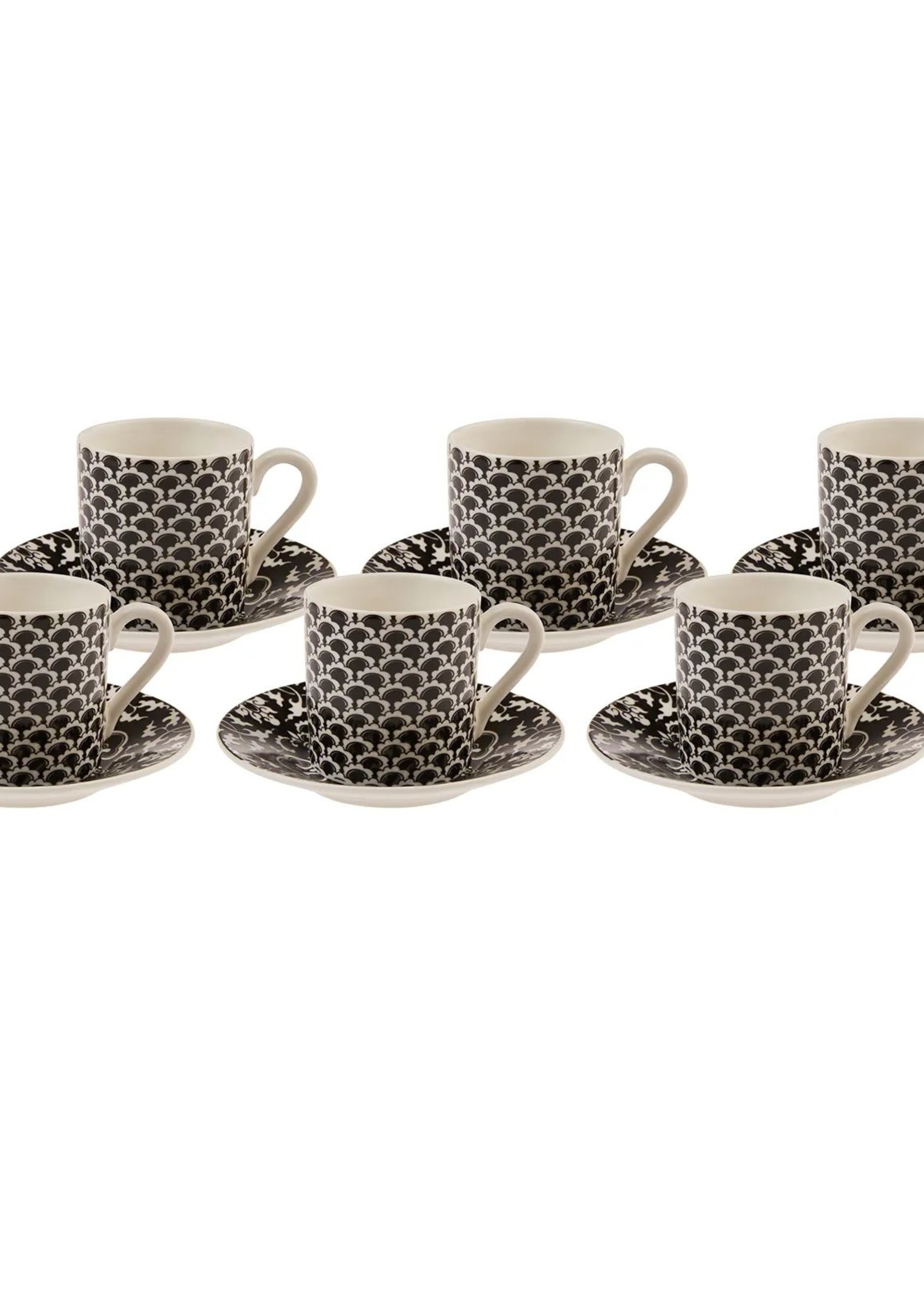 Karaca Leny Black Set of 6 Coffee Cups 80 ml