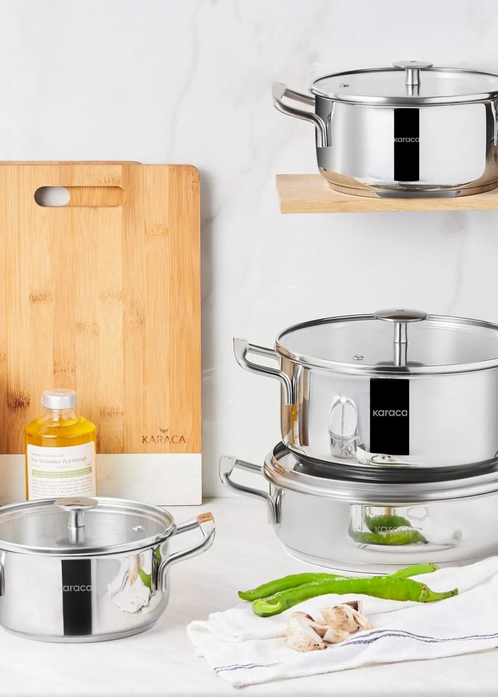 Karaca Alaz 8 Pieces Steel Cookware Set