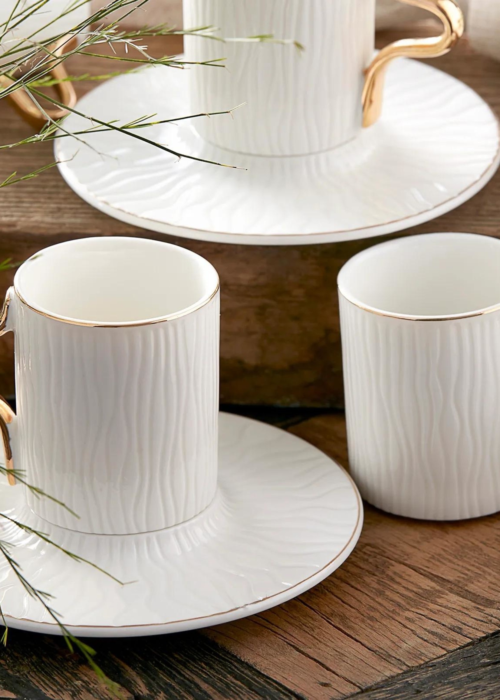 Karaca Aged Set of 6 Coffee Cups 80 ml