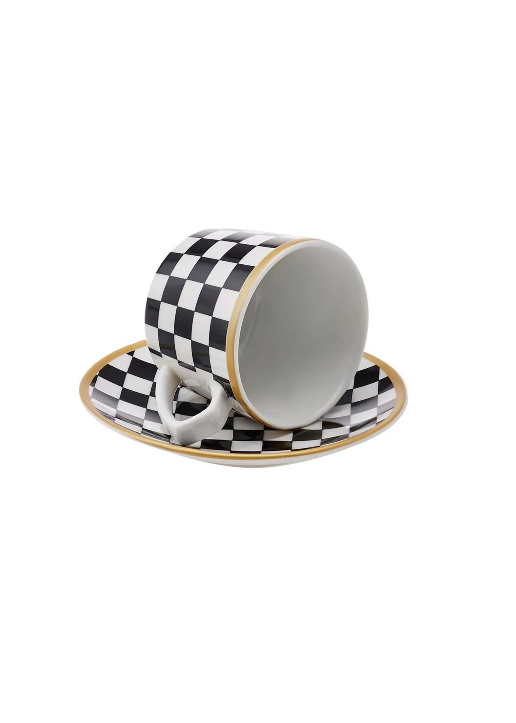 Karaca Chekers Set of 6 Coffee Cups 80 ml