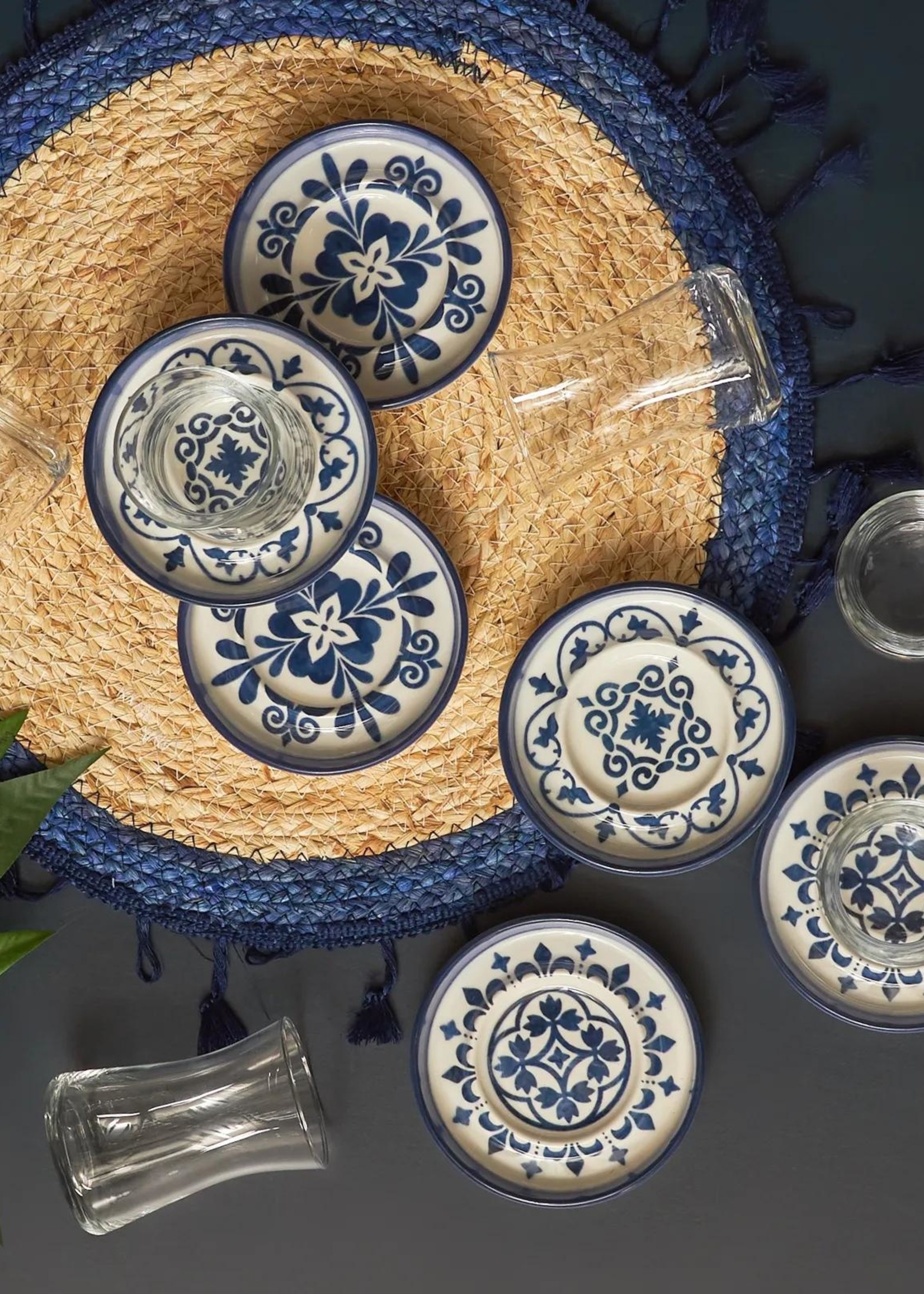 Karaca Zeher Blue 12 Pieces Tea Set for 6 Persons