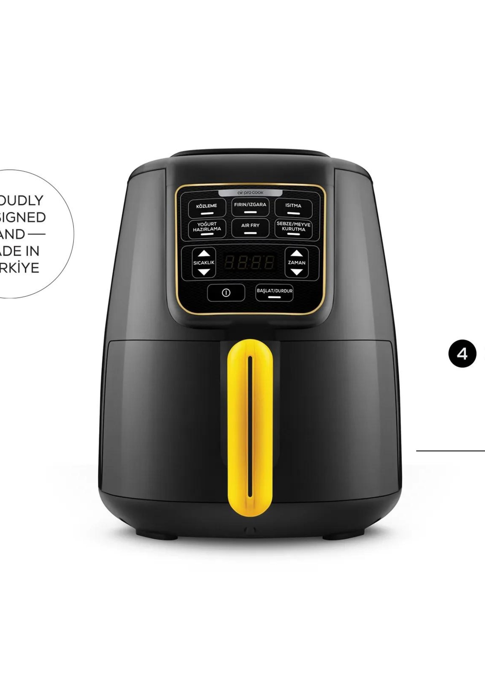 Karaca Air Pro Cook Ember XL Airfryer Black Gold