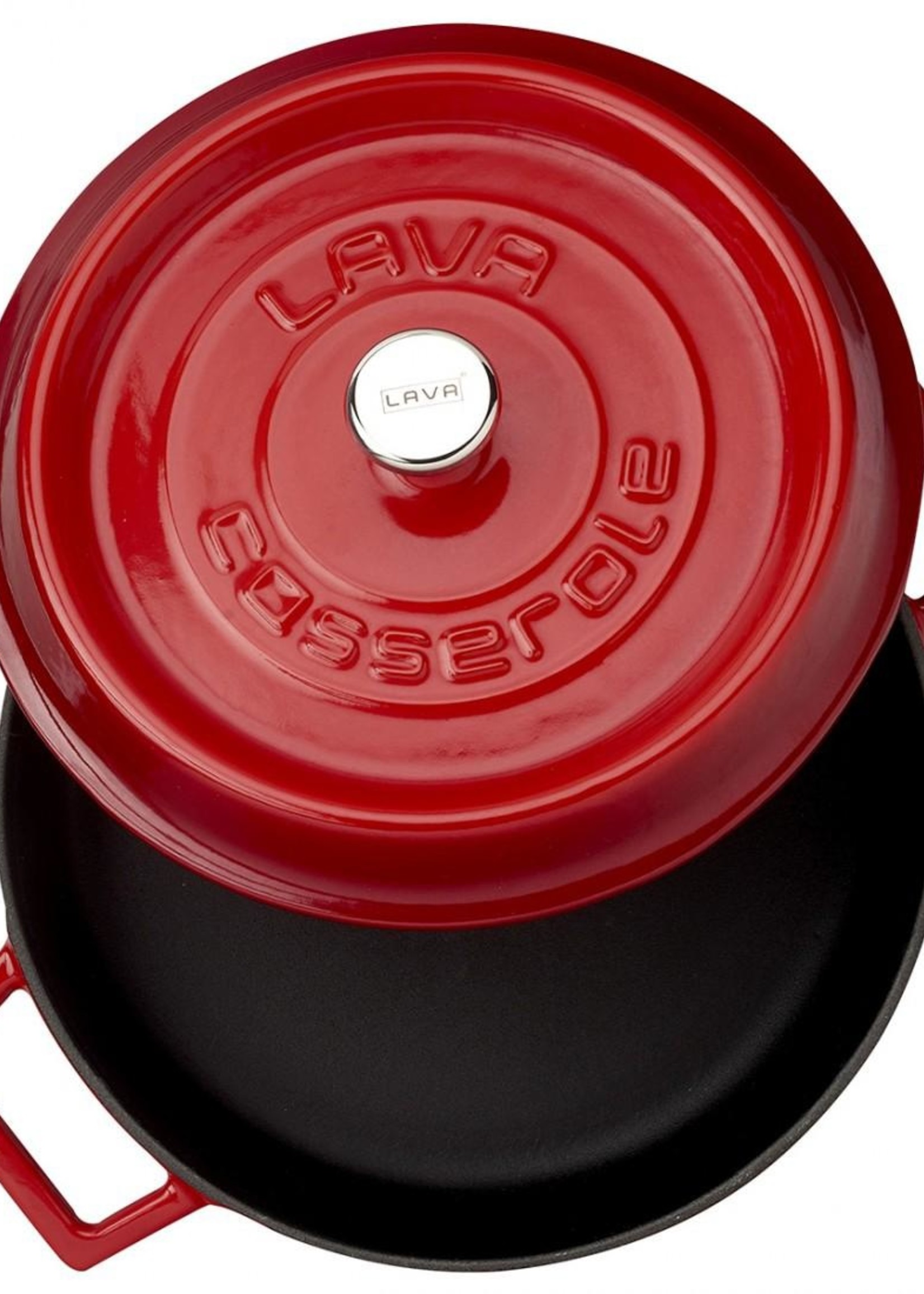 Lava Cast Iron Multi-Purpose Flat Pot Red 24 cm LV Y ST 24 K2