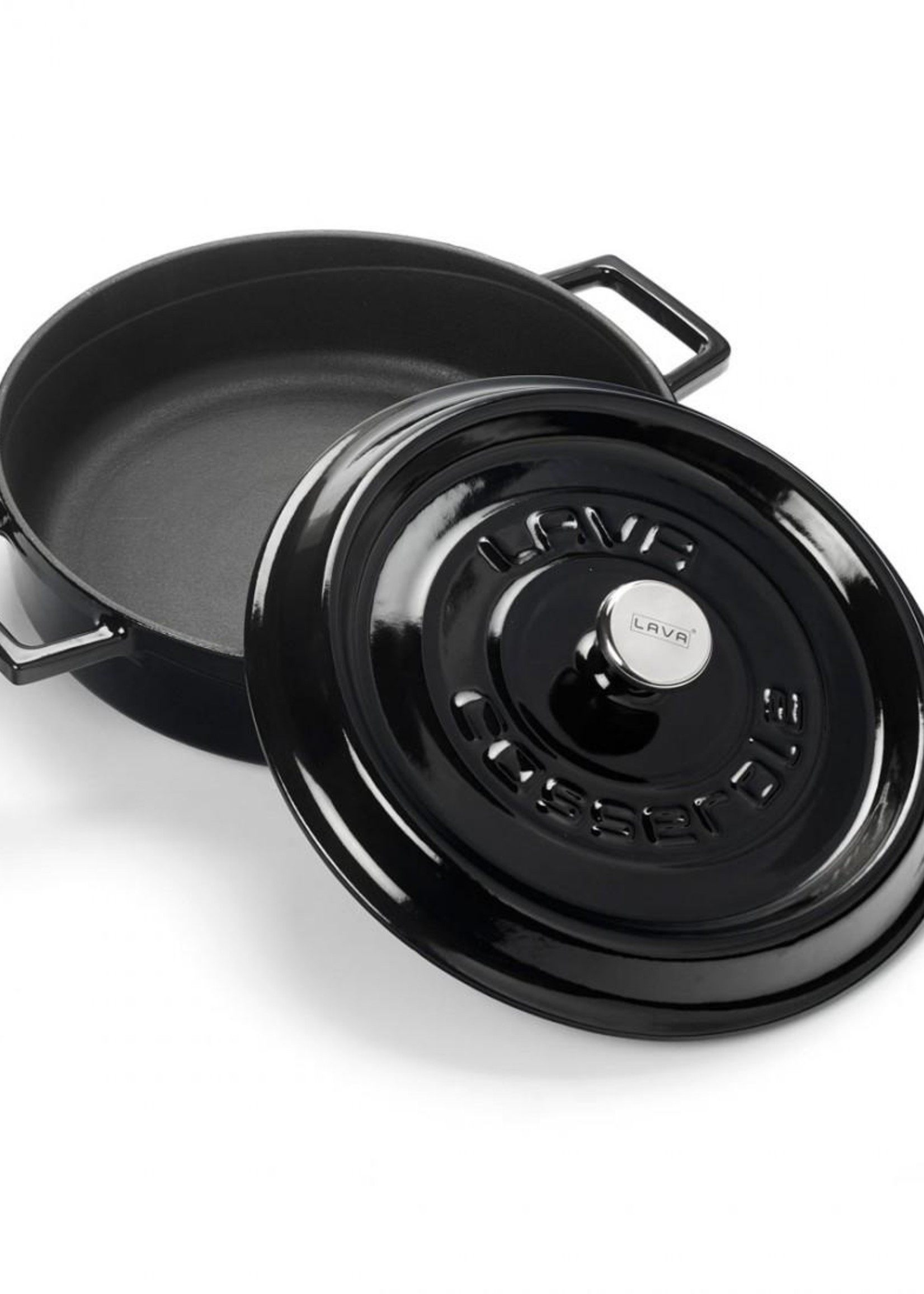 Lava Cast Iron Multi-Purpose Flat Pot Black 24 cm LV Y ST 24 K2