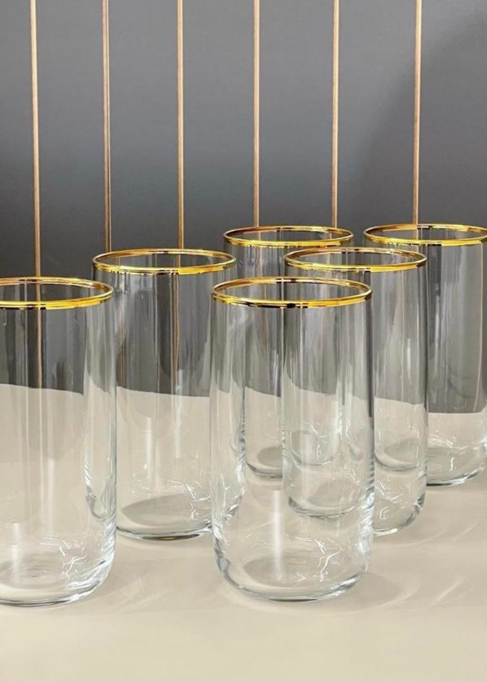 Paşabahçe Iconic Gold 6-Piece Cocktail Soft Drink Glass