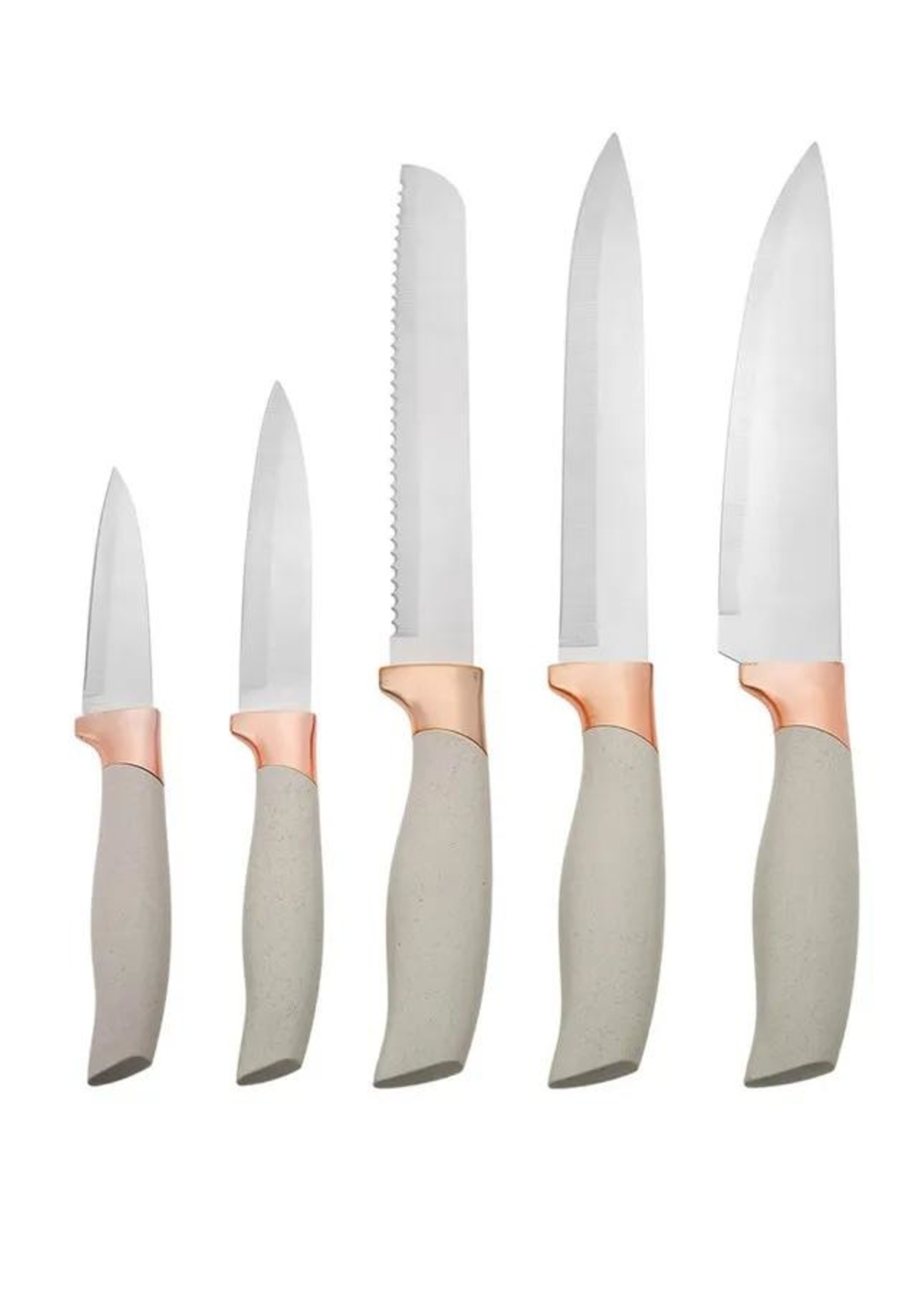 Karaca Gusto 12 Piece Knife/Cutting Board Set in Cream