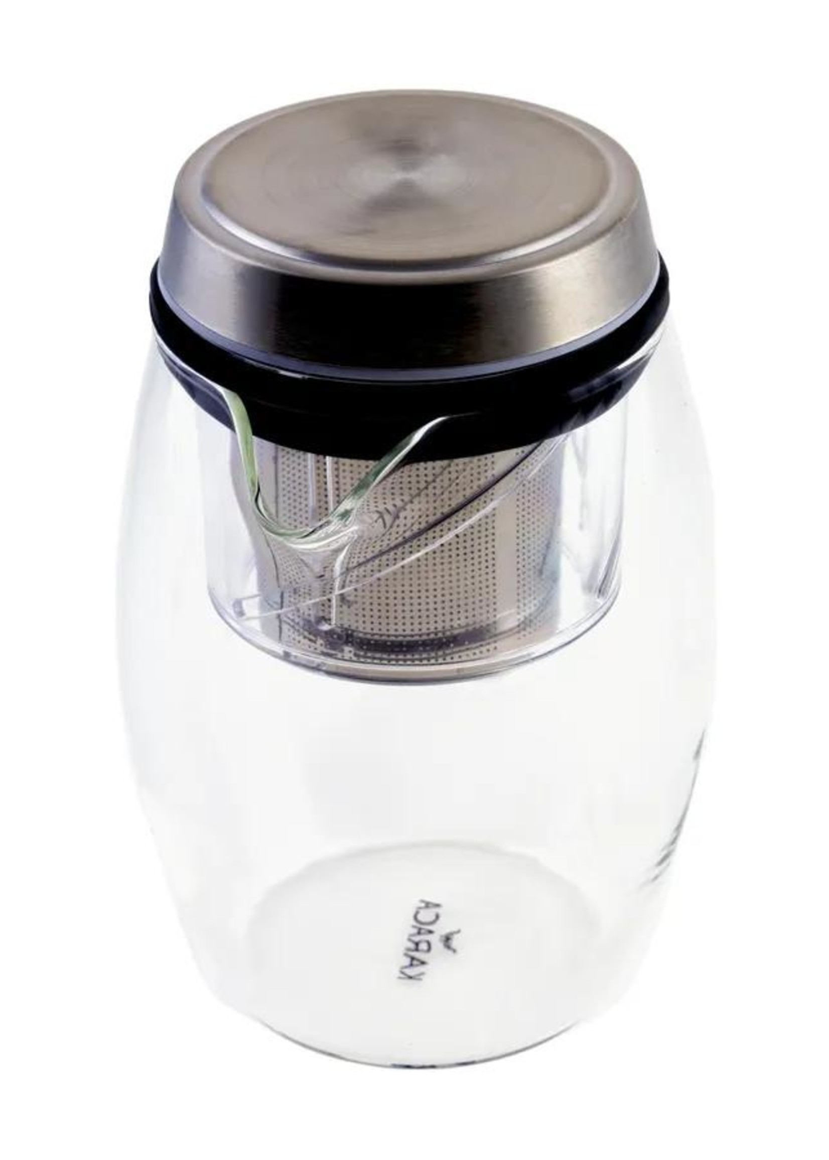Karaca Oval Teapot made of borosilicate glass and stainless steel