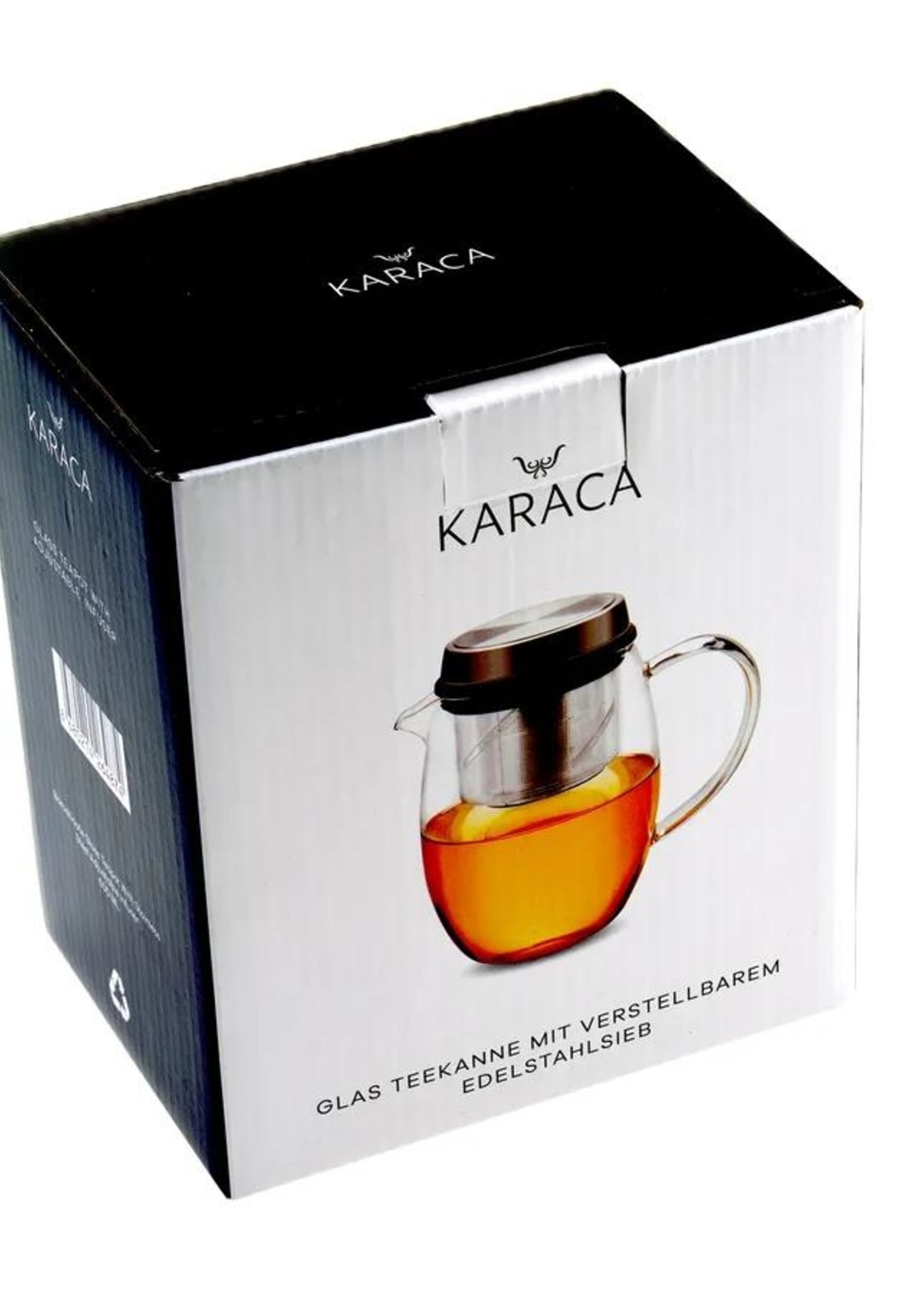 Karaca Oval Teapot made of borosilicate glass and stainless steel