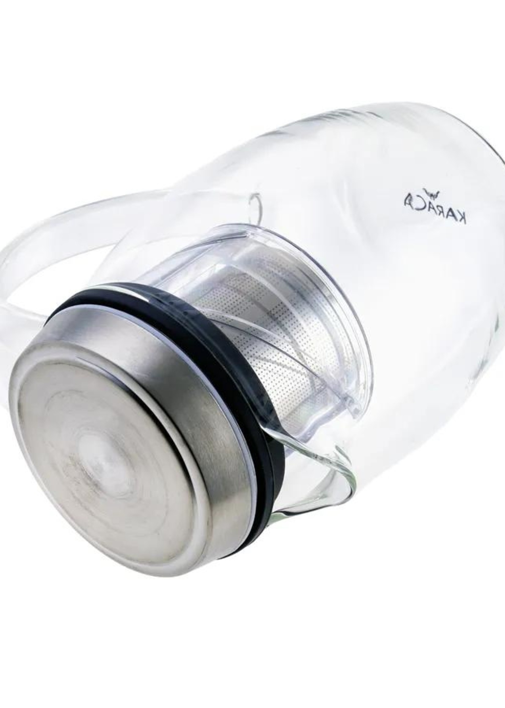 Karaca Oval Teapot made of borosilicate glass and stainless steel