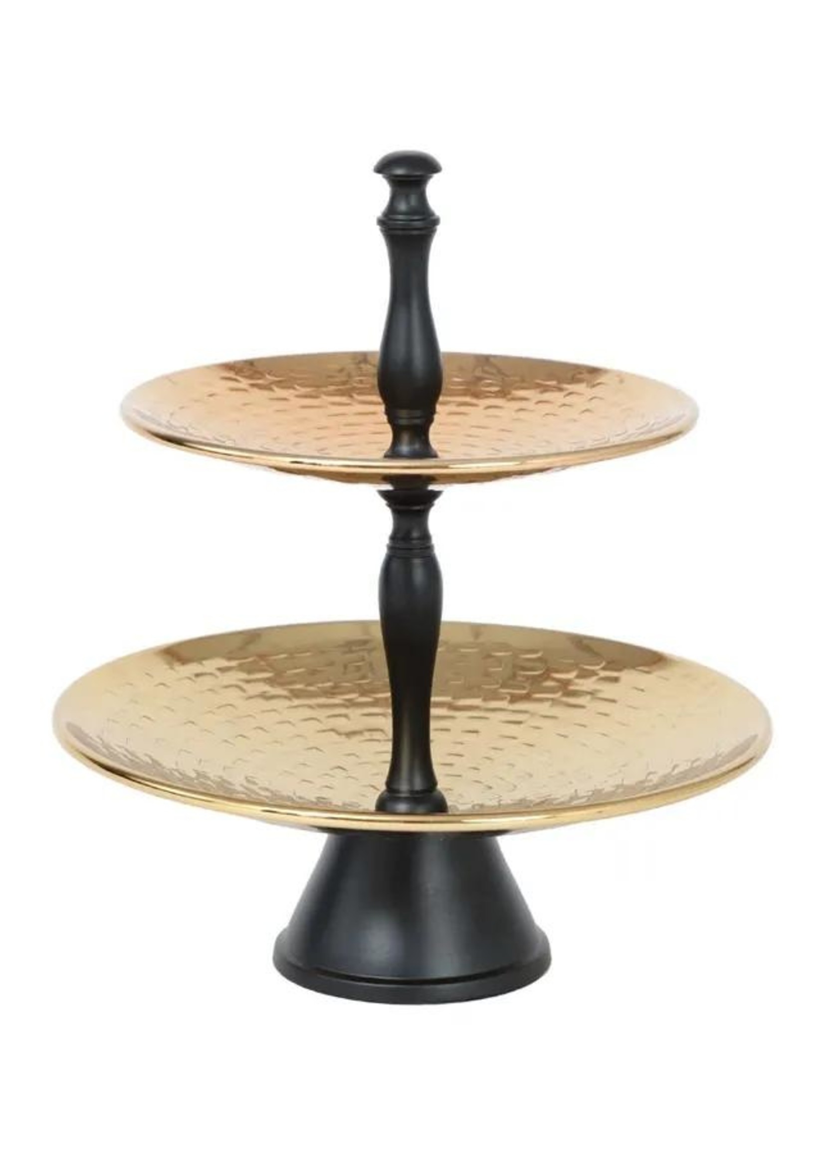 Karaca Home Moroccan 2-Tier Serving Stand Gold 25.5 x 30 cm