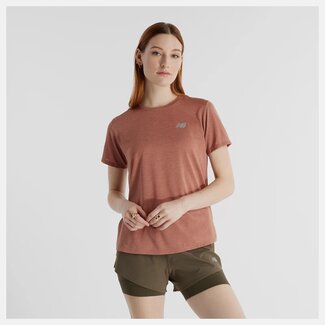 New Balance New Balance Shirt Athletics Dames Rood