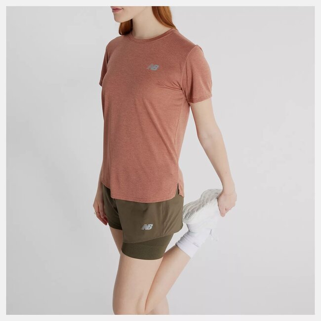 New Balance New Balance Shirt Athletics Dames Rood