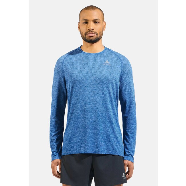 Odlo Odlo T-shirt crew neck l/s ESSENTIAL SEAMLESS Heren blauw