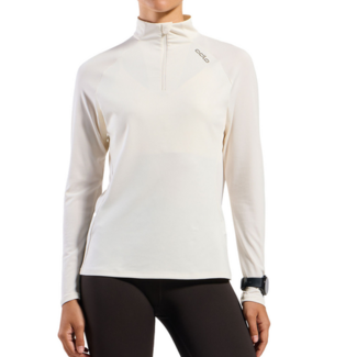 Odlo Odlo  Shirt Essential ceramiwarm mid layer 1/2 zip Hardloopkleidng Dames - Wit
