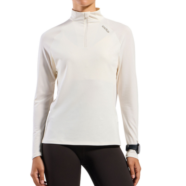 Odlo  Shirt Essential ceramiwarm mid layer 1/2 zip Hardloopkleidng Dames - Wit