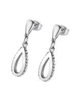 Lotus Style Boucles d’oreilles en acier serties de pierres d'oxydes de Zirconium