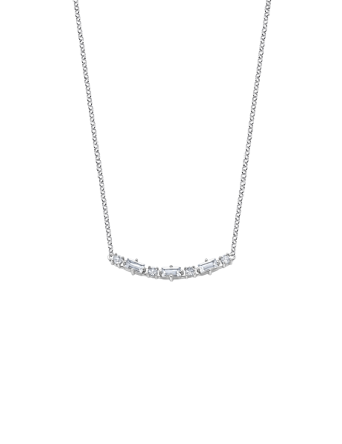 Lotus Silver Collier en argent avec pierres de  Swarovski blancs