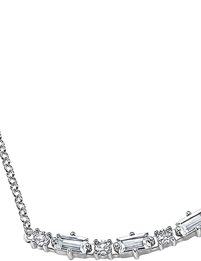Lotus Silver Collier en argent avec pierres de  Swarovski blancs