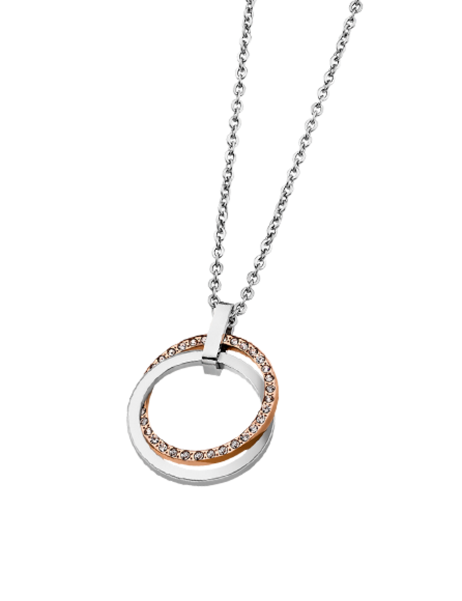 Lotus Style Collier en acier inoxydable et  Pendentif en Acier cuivré