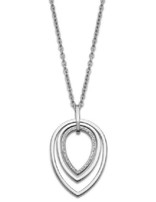 Lotus Style Collier en Acier inoxydable serti de pierres d'oxydes de Zirconium