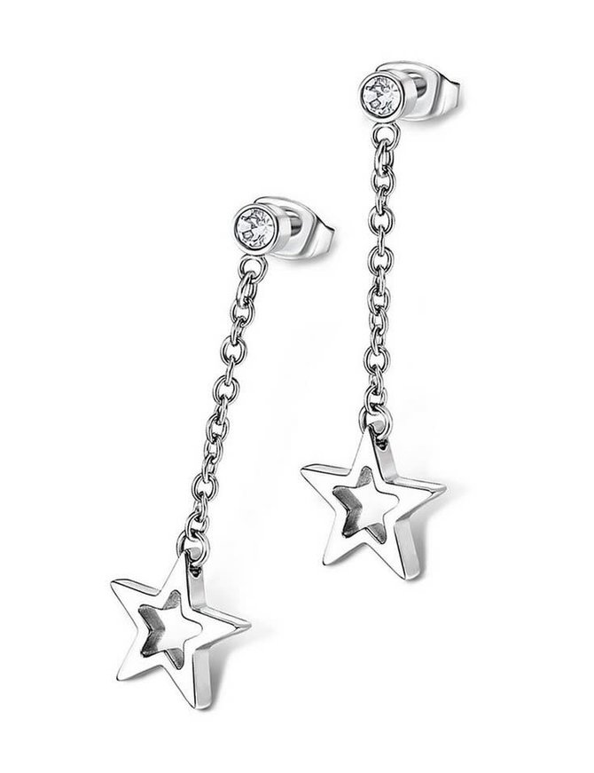 Lotus Style Boucles d'oreilles en Acier inoxydable au motif étoiles