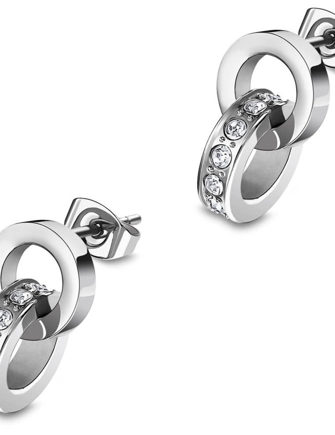 Lotus Style Boucles d'oreilles double Acier inoxydable