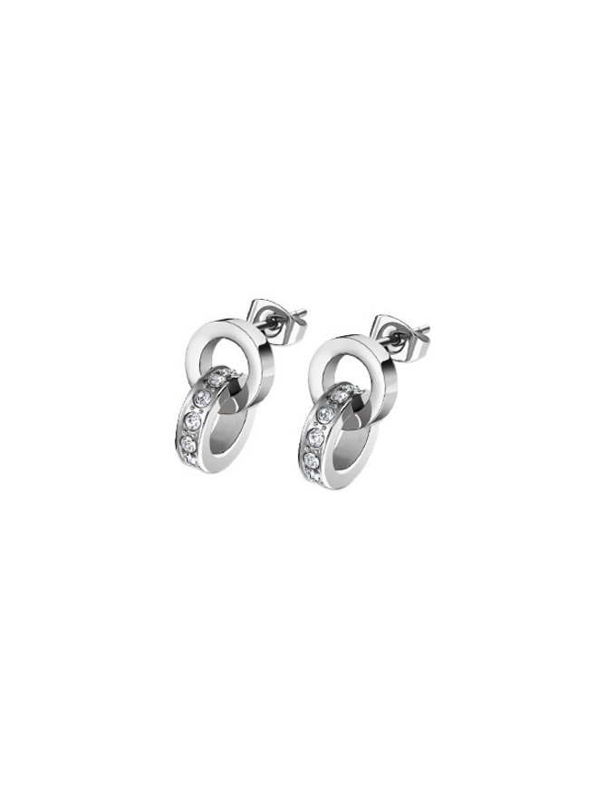Lotus Style Boucles d'oreilles double Acier inoxydable