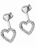 Lotus Style Boucles d'oreilles en Acier inoxydable en forme de coeur