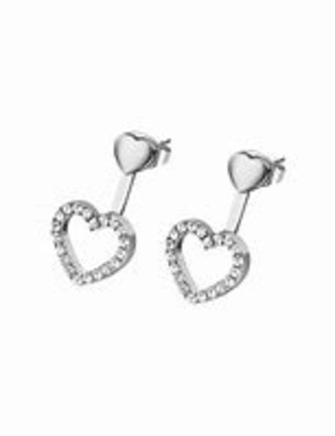 Lotus Style Boucles d'oreilles en Acier inoxydable en forme de coeur