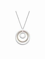 Lotus Style Collier en acier inoxydable et  Pendentif en Acier cuivré et blanc serti d'oxydes de Zirconium