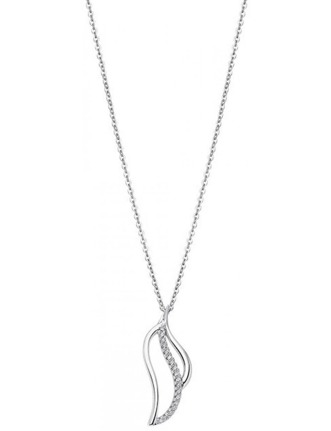 Lotus Silver Collier en argent et son pendentif serti de pierres de zirconium