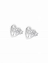 Lotus Silver Boucles d'oreilles argent en forme de cœur et arbre de vie