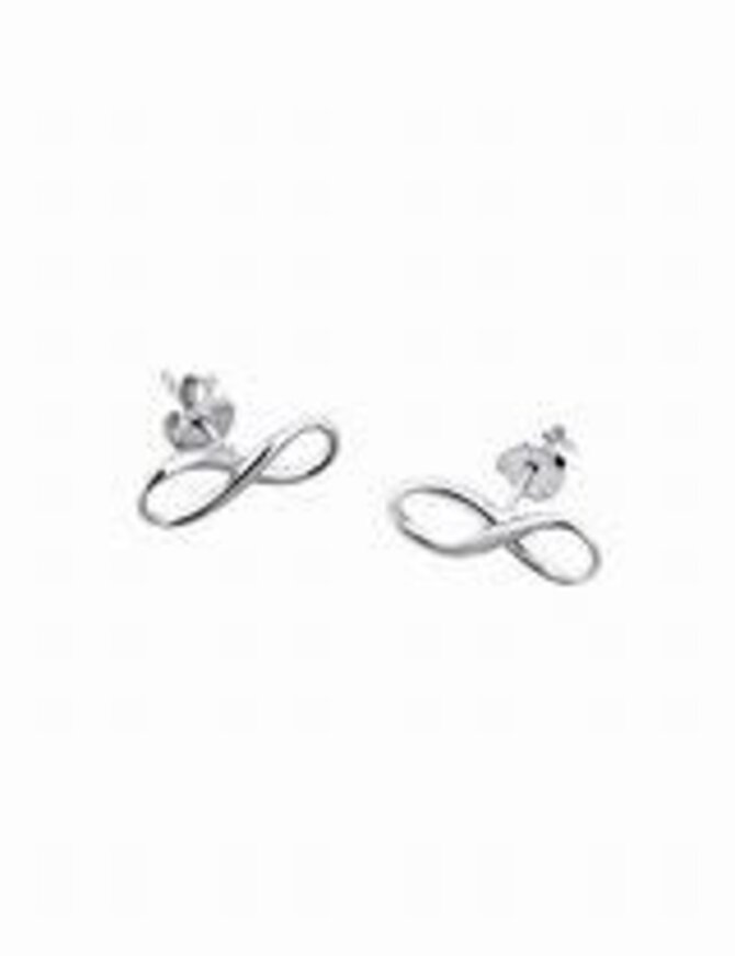 Lotus Silver Boucles d'oreilles en argent avec le symbole Infiny