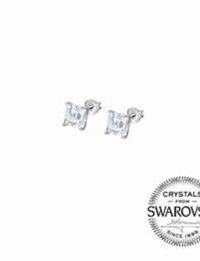 Lotus Silver Boucles d'oreilles en argent avec  cristal de Swarovski