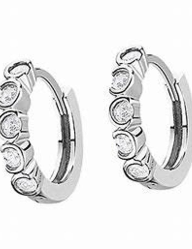 Lotus Silver Boucles d'oreilles en argent et oxydes de zirconium