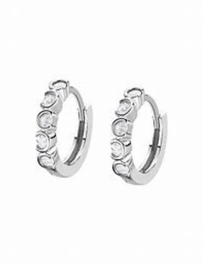 Lotus Silver Boucles d'oreilles en argent et oxydes de zirconium