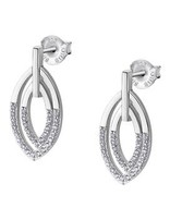 Lotus Silver Boucles d'oreilles en argent et pierres d'oxydes de zirconium