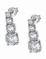 Lotus Silver Boucles d'oreilles en argent avec cristaux de Swarovski