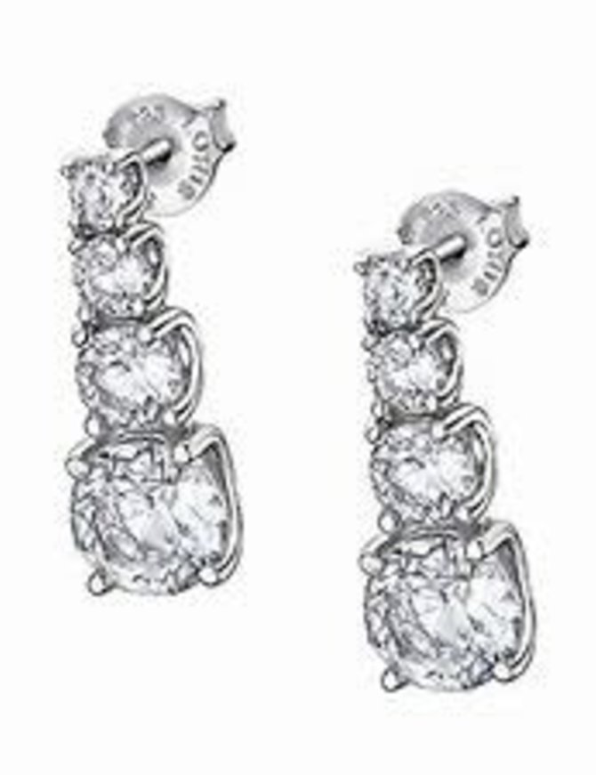 Lotus Silver Boucles d'oreilles en argent avec cristaux de Swarovski