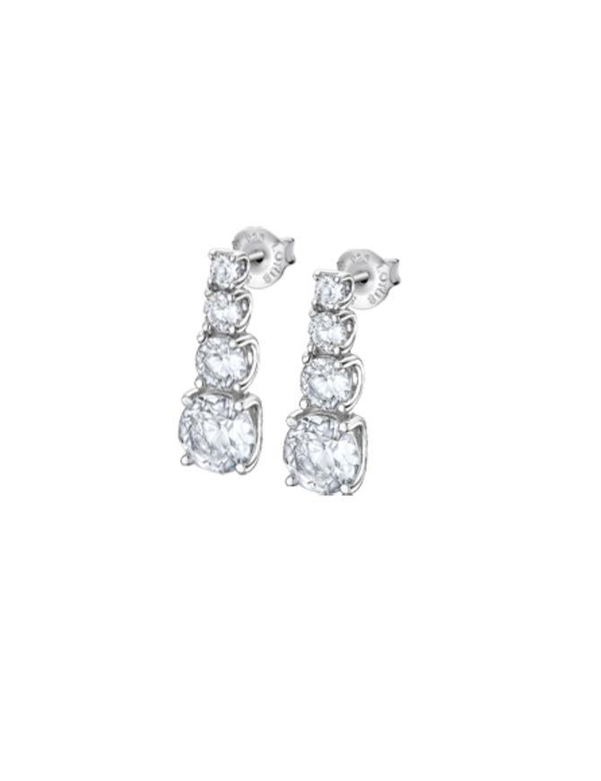 Lotus Silver Boucles d'oreilles en argent avec cristaux de Swarovski