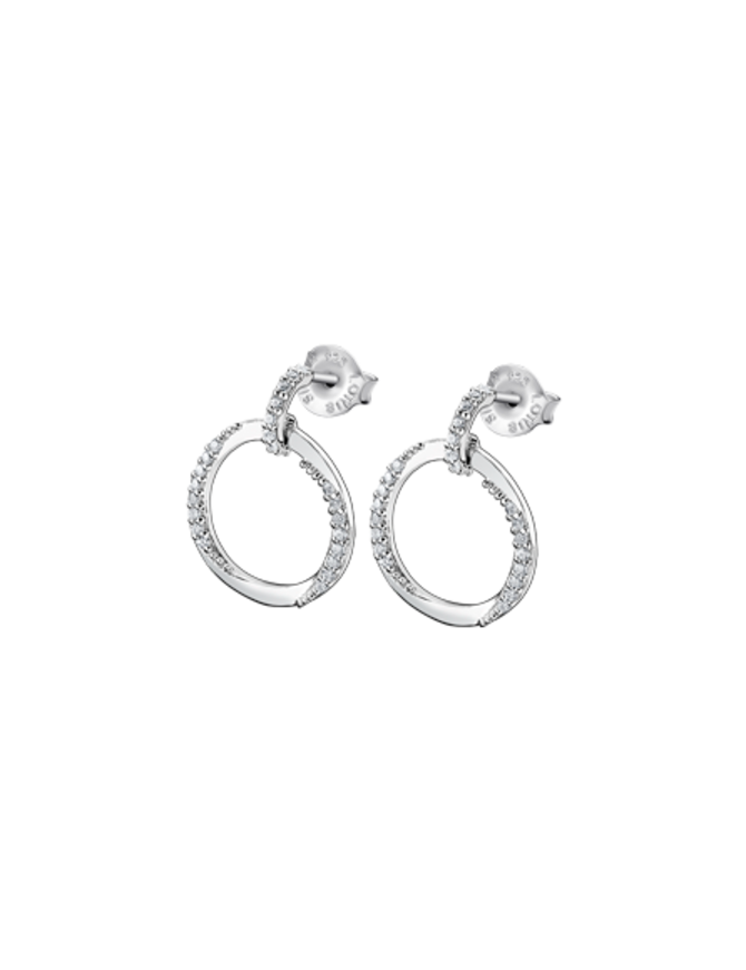 Lotus Silver Boucles d'oreilles en argent serties de pierres d'oxydes de Zirconium