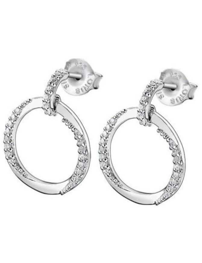 Lotus Silver Boucles d'oreilles en argent serties de pierres d'oxydes de Zirconium